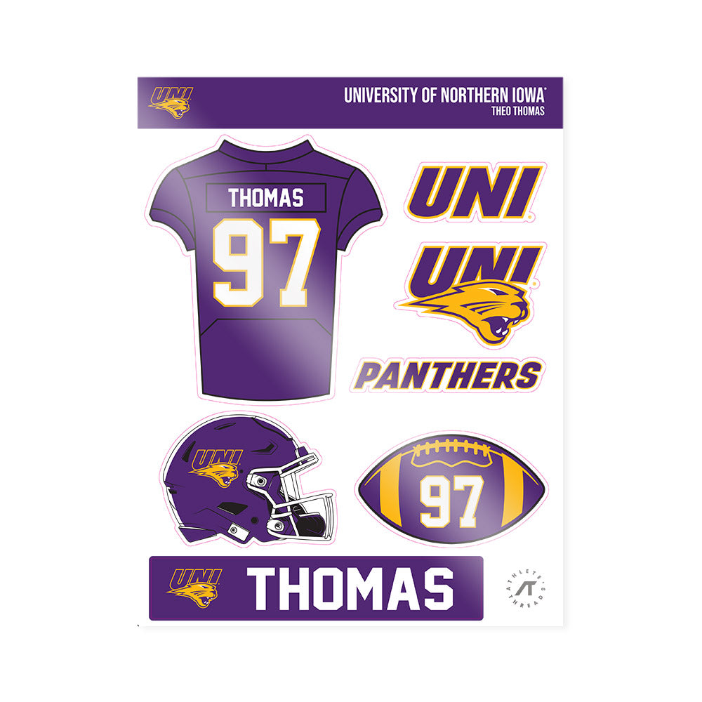 Northern Iowa - NCAA Football : Theo Thomas - Sticker Sheet-0