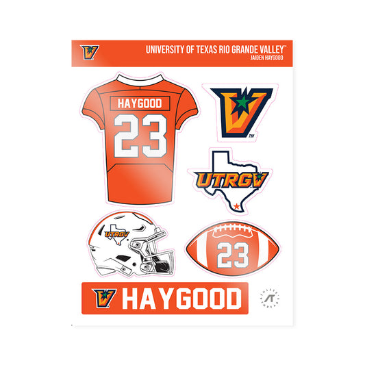 UTRGV - NCAA Football : Jaiden Haygood - Sticker Sheet-0
