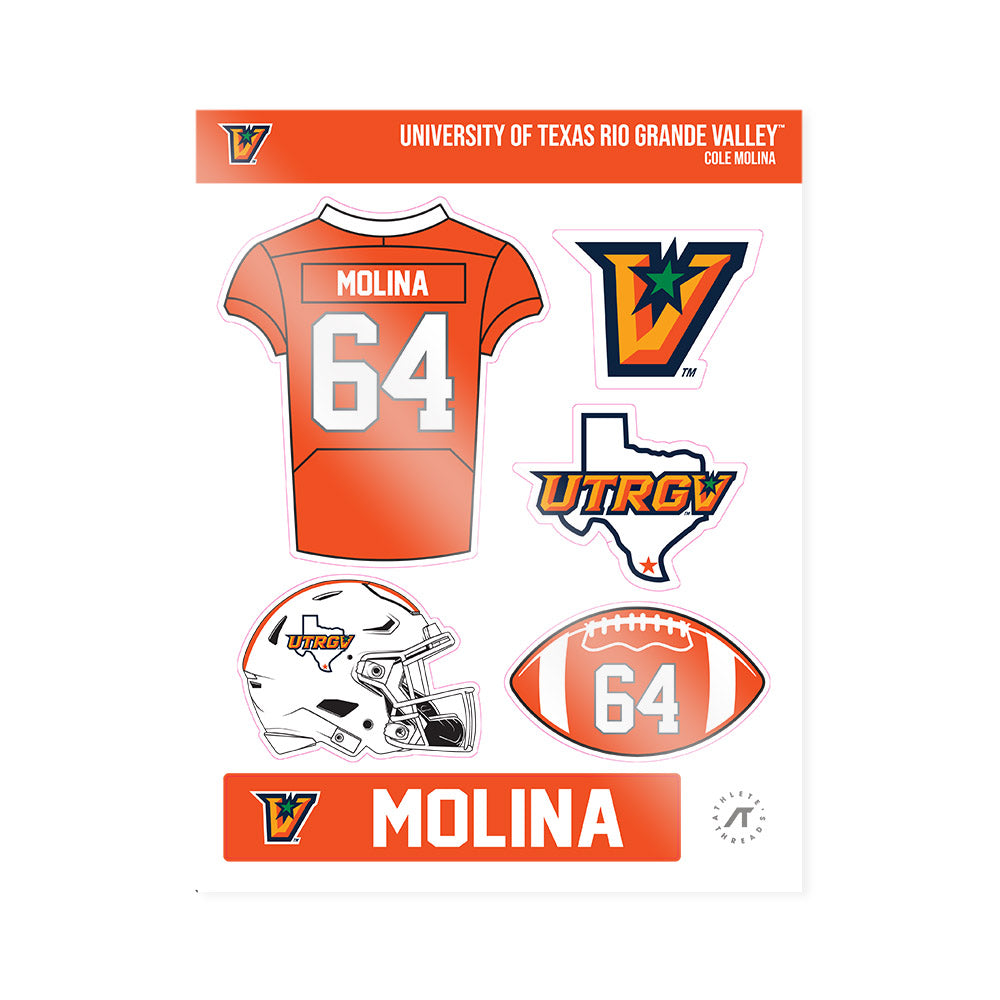 UTRGV - NCAA Football : Cole Molina - Sticker Sheet-0