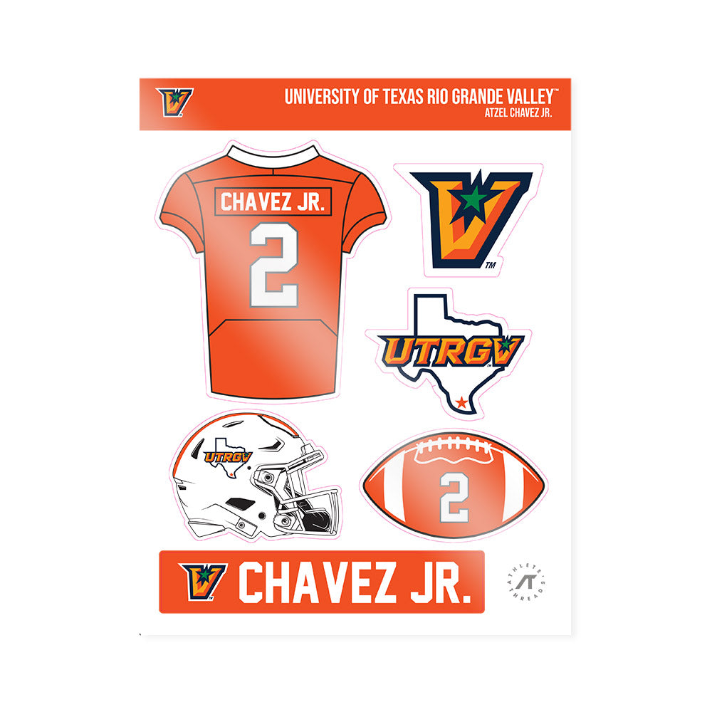 UTRGV - NCAA Football : Atzel Chavez Jr. - Sticker Sheet-0