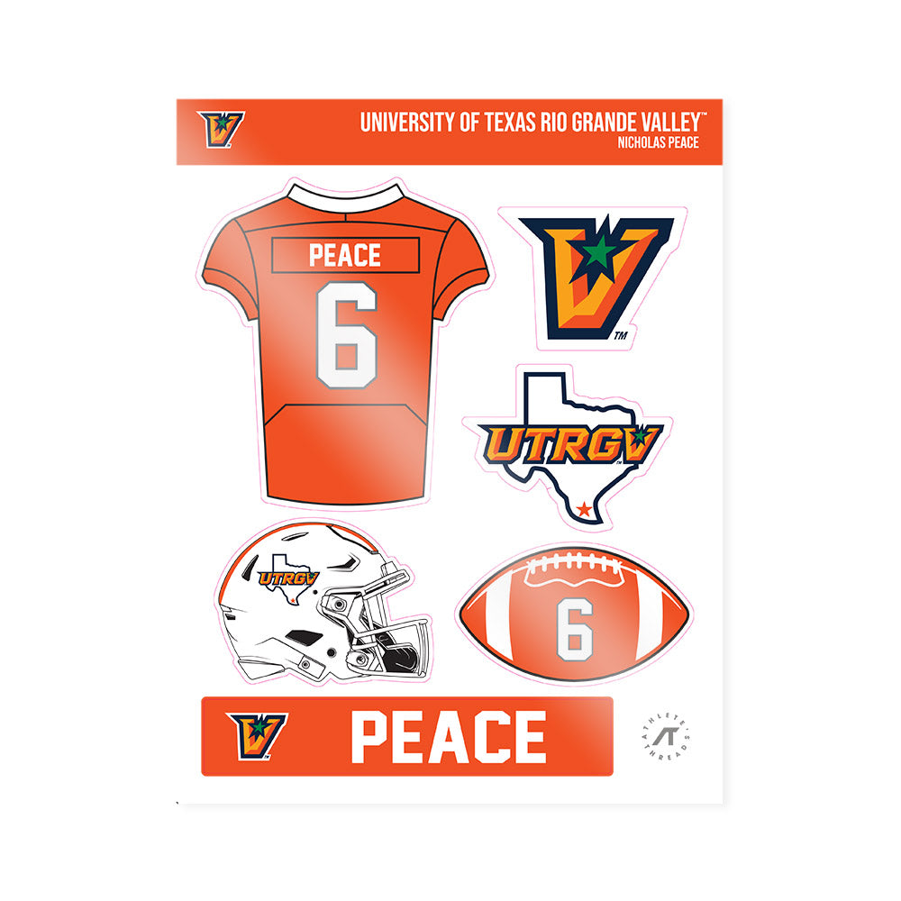 UTRGV - NCAA Football : Nicholas Peace - Sticker Sheet-0