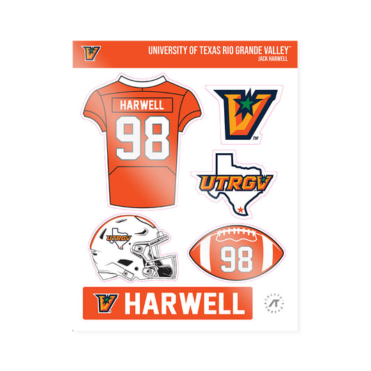 UTRGV - NCAA Football : Jack Harwell - Sticker Sheet-0