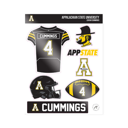 App State - NCAA Football : Izayah Cummings - Sticker Sheet-0