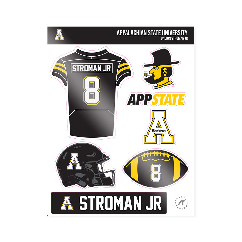 App State - NCAA Football : Dalton Stroman Jr - Sticker Sheet-0