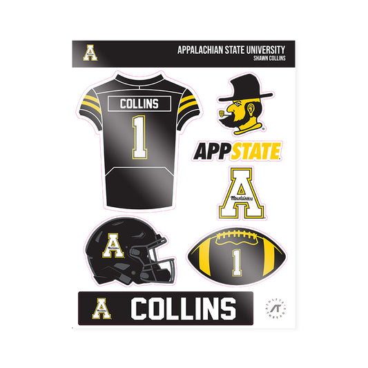 App State - NCAA Football : Shawn Collins - Sticker Sheet-0