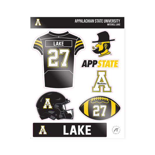 App State - NCAA Football : Mitchell Lake - Sticker Sheet-0