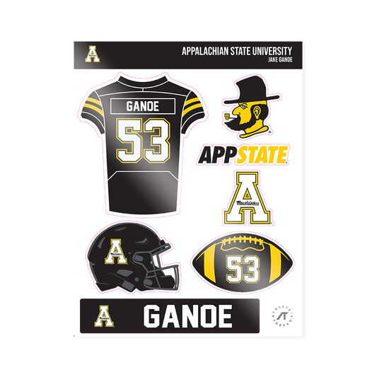 App State - NCAA Football : Jake Ganoe - Sticker Sheet-0