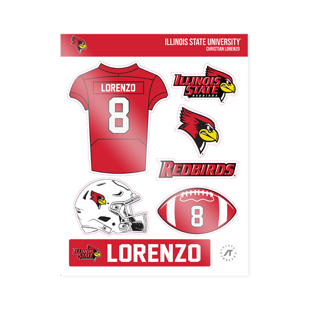 Illinois State - NCAA Football : Christian Lorenzo - Sticker Sheet-0