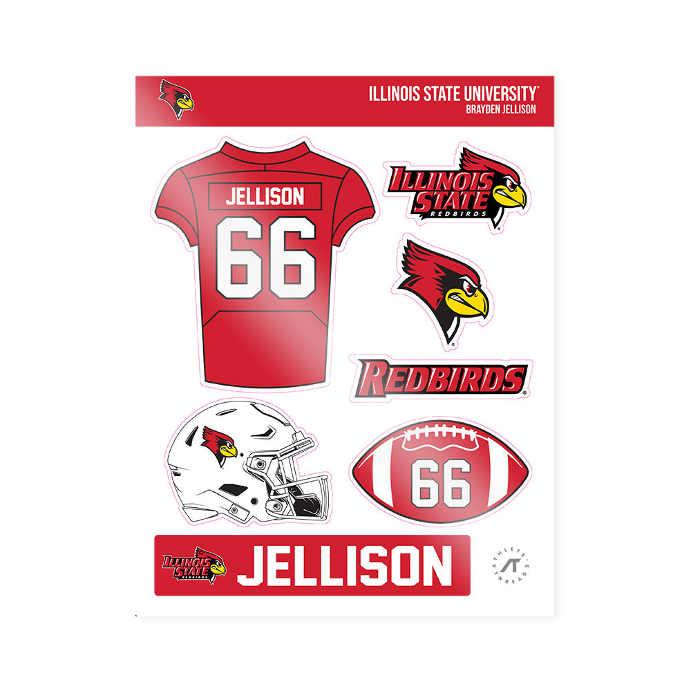 Illinois State - NCAA Football : Brayden Jellison - Sticker Sheet-0