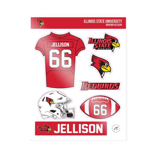 Illinois State - NCAA Football : Brayden Jellison - Sticker Sheet-0