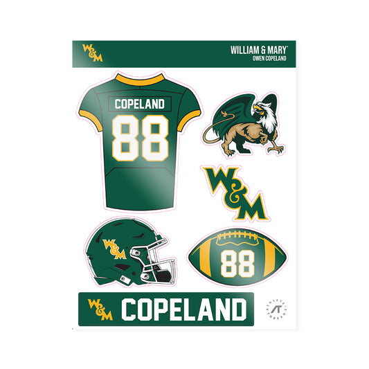 William & Mary - NCAA Football : Owen Copeland - Sticker Sheet-0