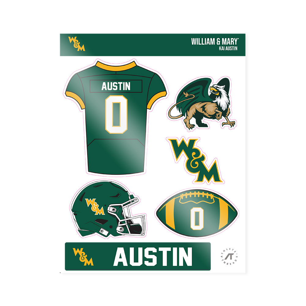 William & Mary - NCAA Football : Kai Austin - Sticker Sheet-0