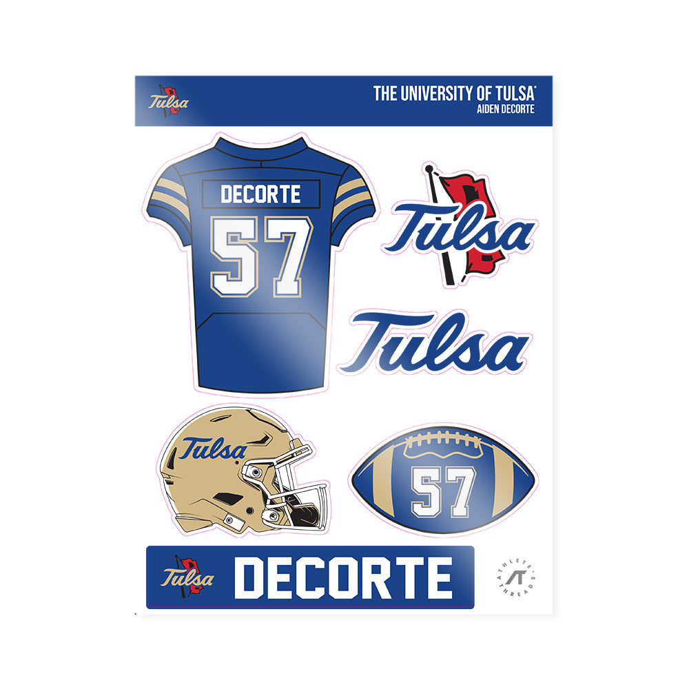 Tulsa - NCAA Football : Aiden DeCorte - Sticker Sheet-0