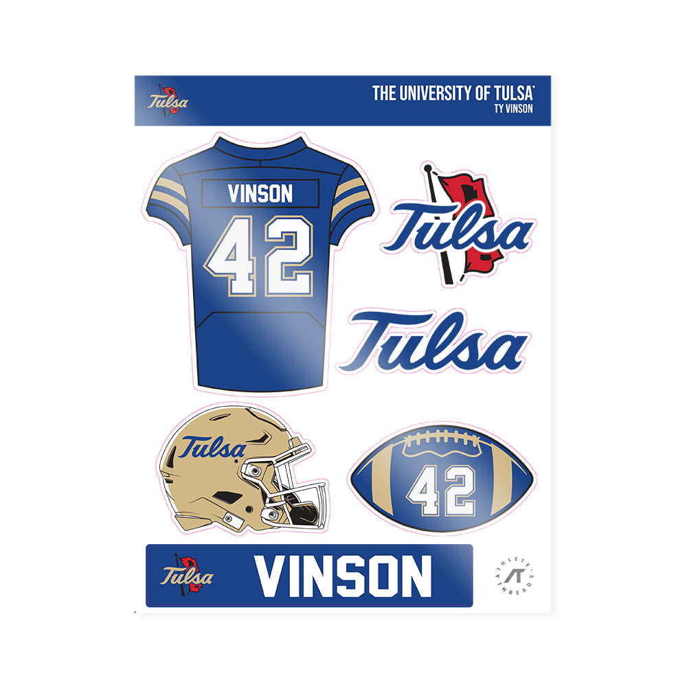 Tulsa - NCAA Football : Ty Vinson - Sticker Sheet-0