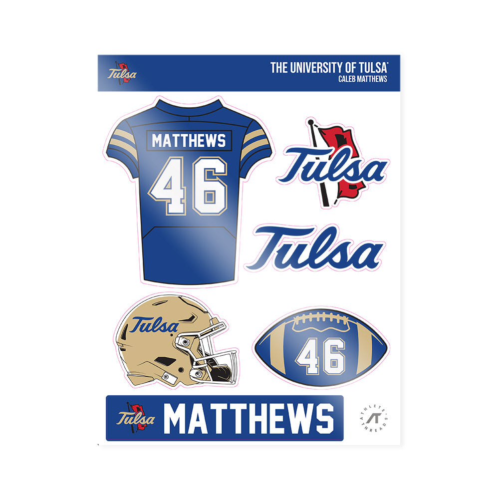 Tulsa - NCAA Football : Caleb Matthews - Sticker Sheet-0