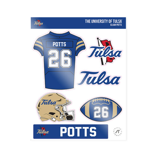 Tulsa - NCAA Football : Elijah Potts - Sticker Sheet-0