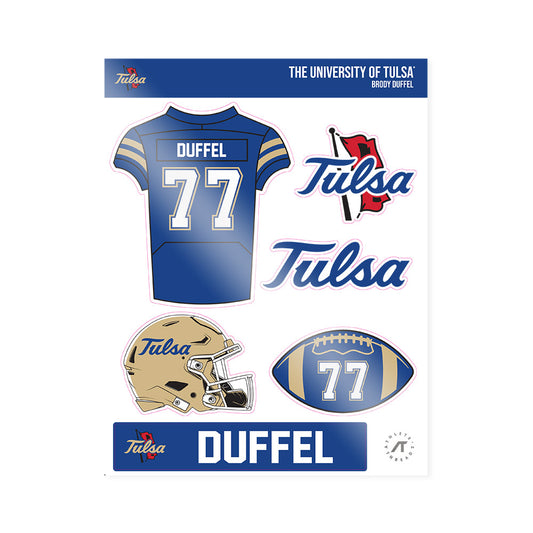 Tulsa - NCAA Football : Brody Duffel - Sticker Sheet-0