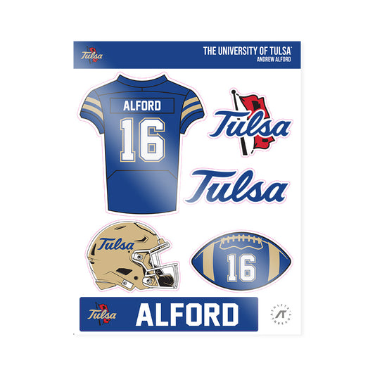 Tulsa - NCAA Football : Andrew Alford - Sticker Sheet-0