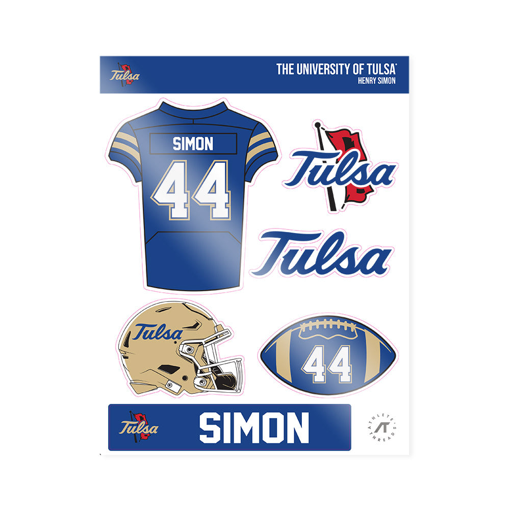 Tulsa - NCAA Football : Henry Simon - Sticker Sheet-0
