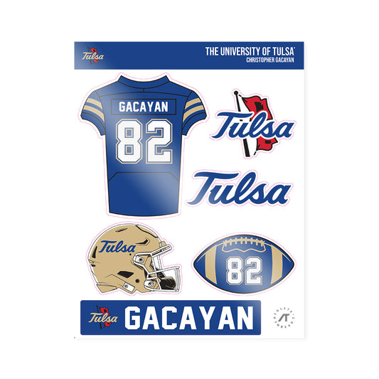 Tulsa - NCAA Football : Christopher Gacayan - Sticker Sheet-0