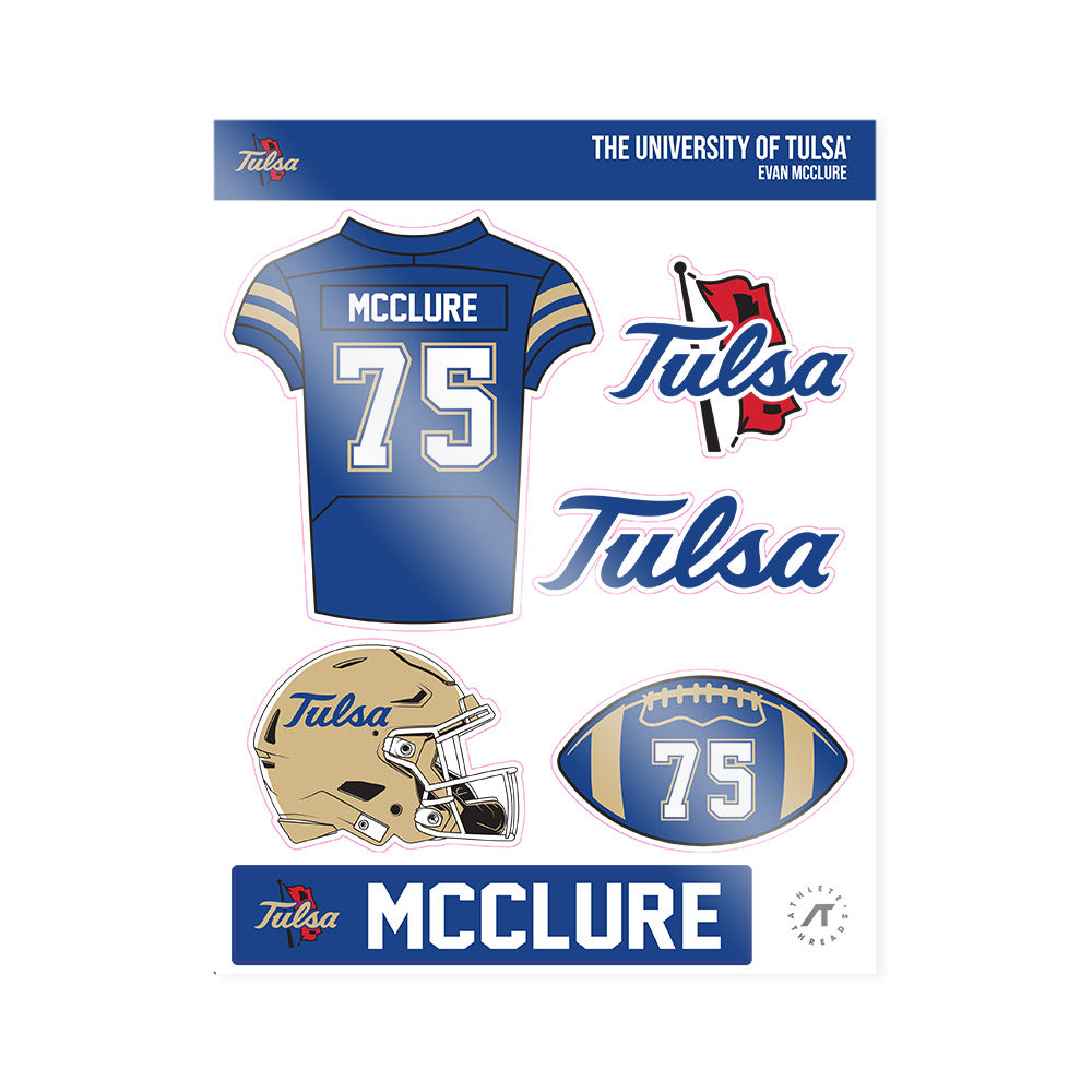 Tulsa - NCAA Football : Evan Mcclure - Sticker Sheet-0