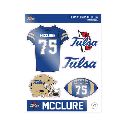 Tulsa - NCAA Football : Evan Mcclure - Sticker Sheet-0