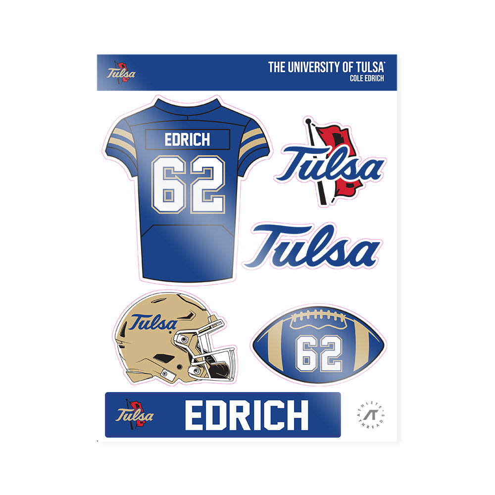 Tulsa - NCAA Football : Cole Edrich - Sticker Sheet-0