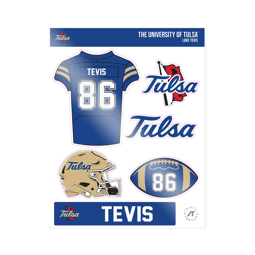 Tulsa - NCAA Football : Luke Tevis - Sticker Sheet-0