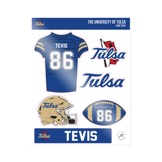 Tulsa - NCAA Football : Luke Tevis - Sticker Sheet-0