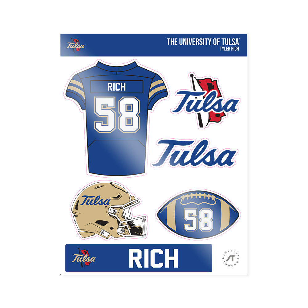 Tulsa - NCAA Football : Tyler Rich - Sticker Sheet-0