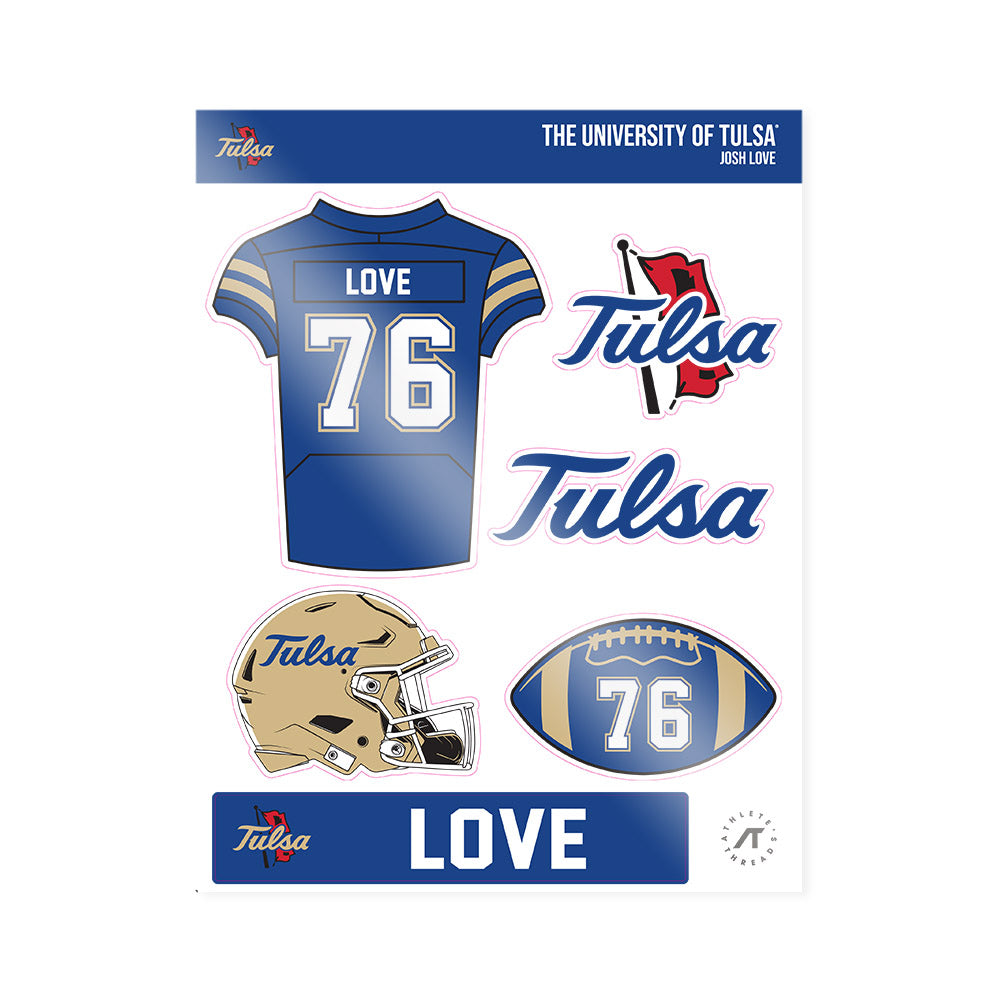 Tulsa - NCAA Football : Josh Love - Sticker Sheet-0