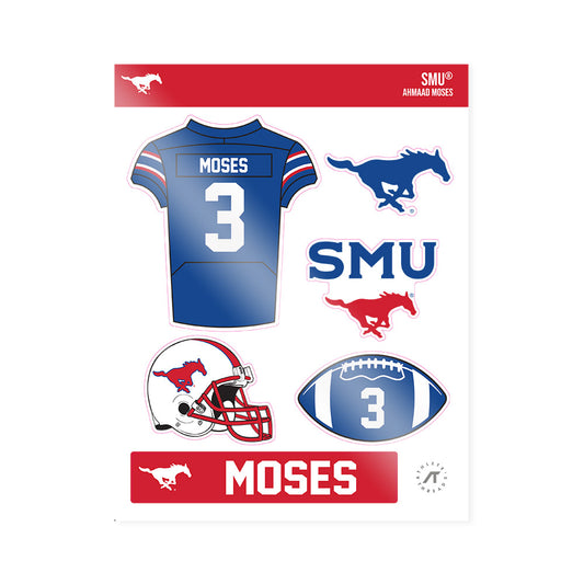 SMU - NCAA Football : Ahmaad Moses - Sticker Sheet-0
