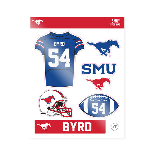SMU - NCAA Football : Savion Byrd - Sticker Sheet-0
