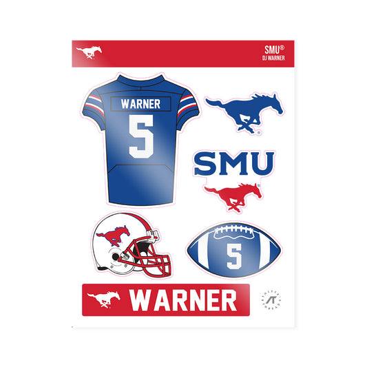 SMU - NCAA Football : DJ Warner - Sticker Sheet-0