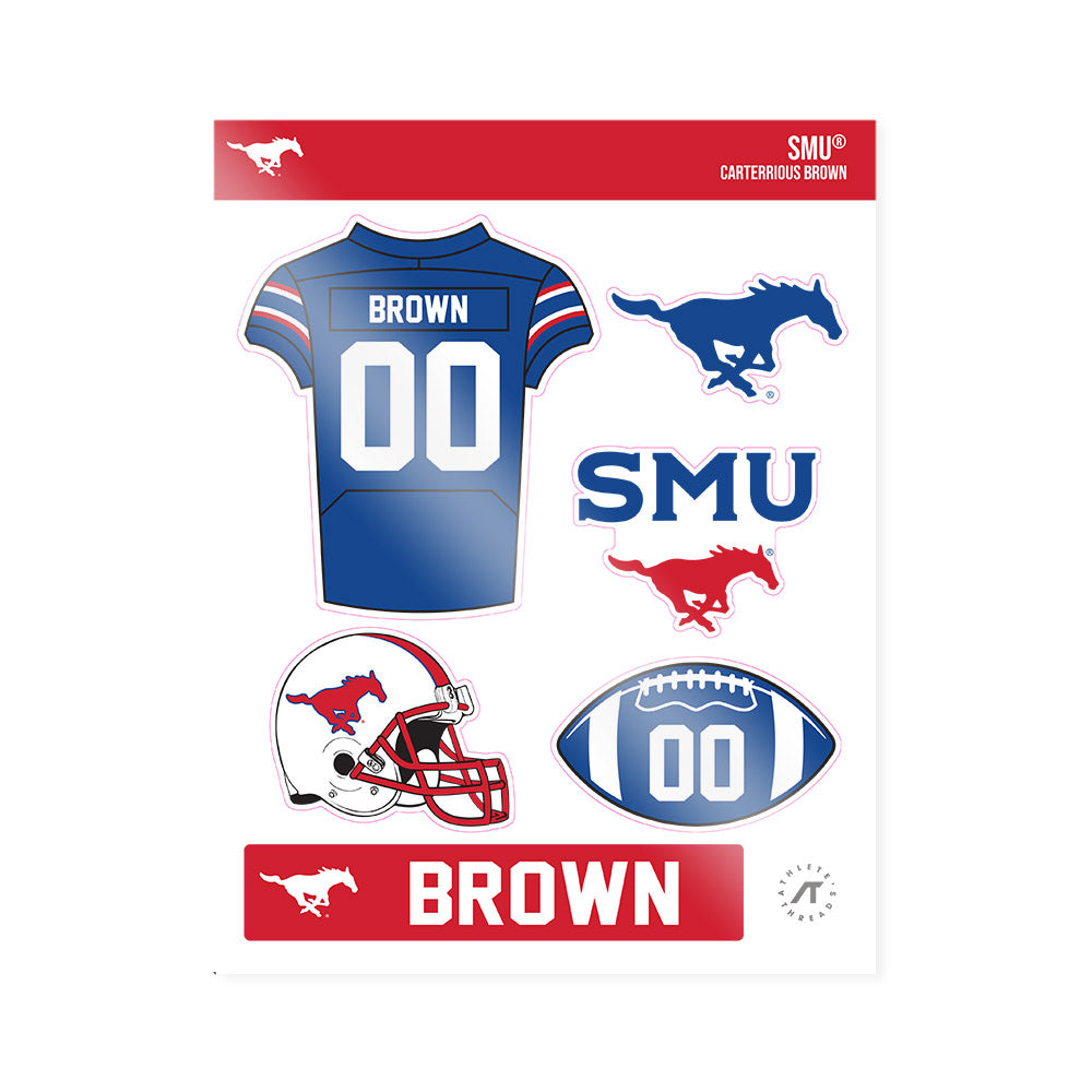 SMU - NCAA Football : Carterrious Brown - Sticker Sheet-0