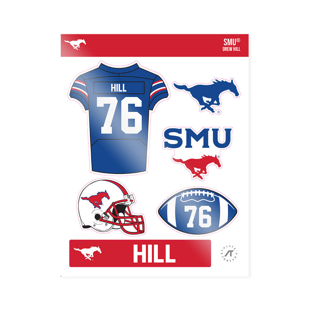 SMU - NCAA Football : Drew Hill - Sticker Sheet-0