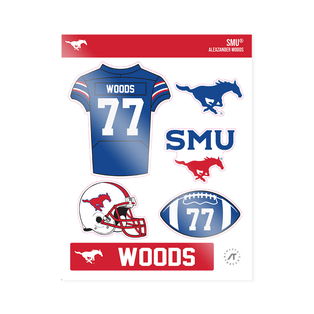SMU - NCAA Football : Alexzander Woods - Sticker Sheet-0