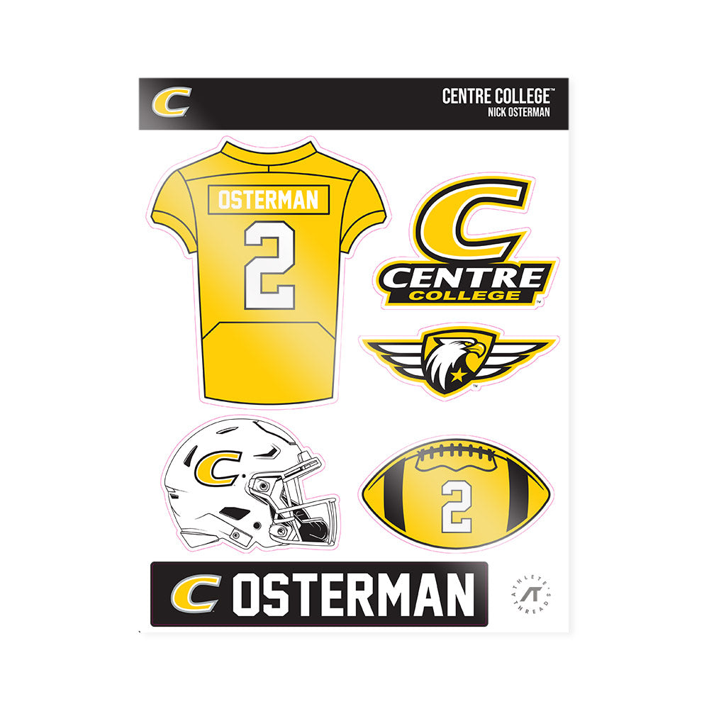 Centre College - NCAA Football : Nick Osterman - Sticker Sheet-0