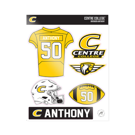 Centre College - NCAA Football : Brenden Anthony - Sticker Sheet-0