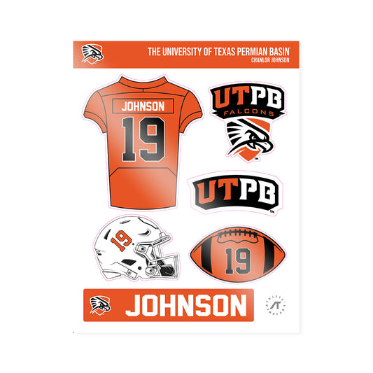 UTPB - NCAA Football : Chanlor Johnson - Sticker Sheet-0