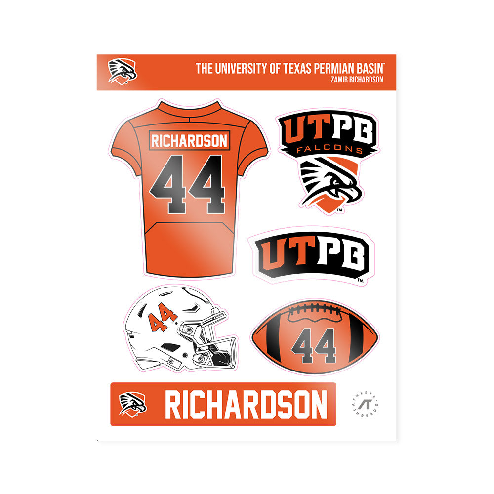 UTPB - NCAA Football : Zamir Richardson - Sticker Sheet-0