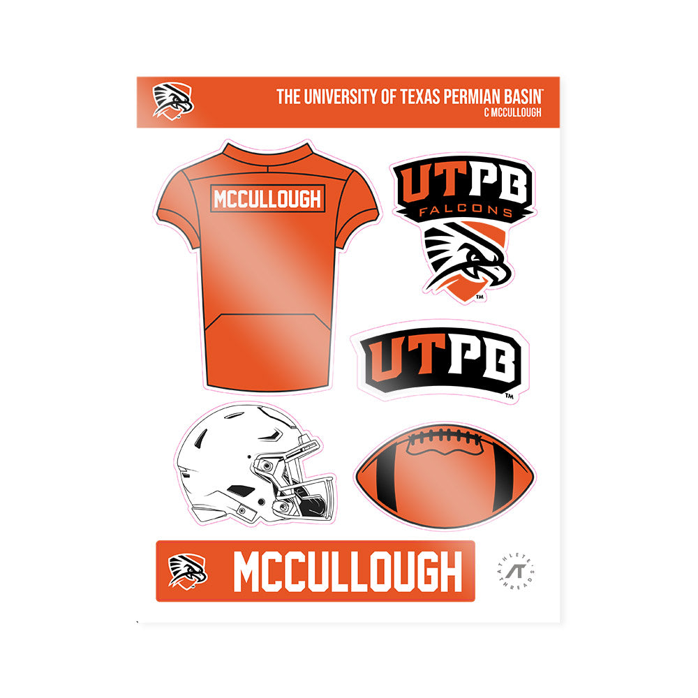 UTPB - NCAA Football : C McCullough - Sticker Sheet-0