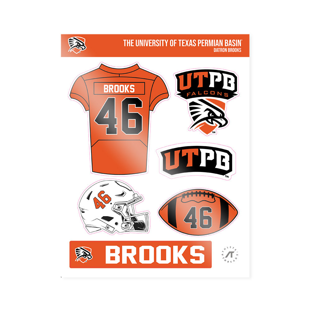 UTPB - NCAA Football : Datron Brooks - Sticker Sheet-0