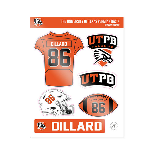 UTPB - NCAA Football : Braelyn Dillard - Sticker Sheet-0
