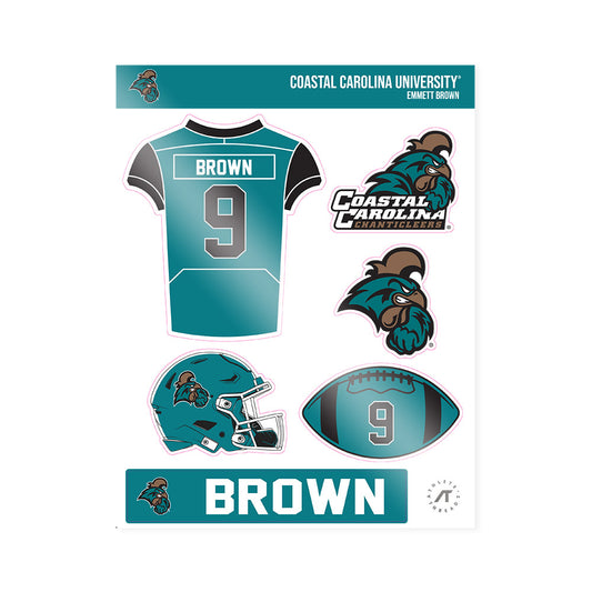 Coastal Carolina - NCAA Football : Emmett Brown - Sticker Sheet-0
