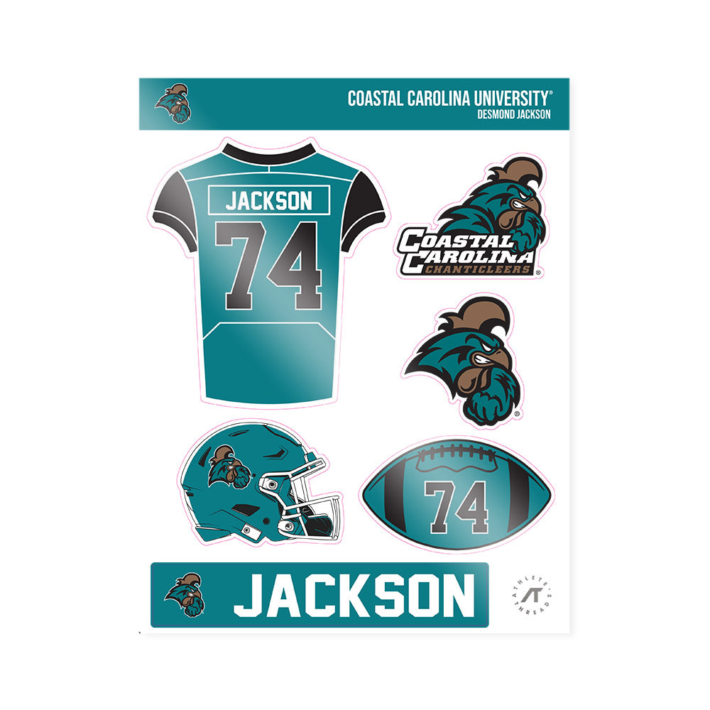Coastal Carolina - NCAA Football : Desmond Jackson - Sticker Sheet-0