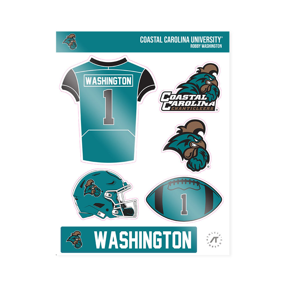 Coastal Carolina - NCAA Football : Robby Washington - Sticker Sheet-0