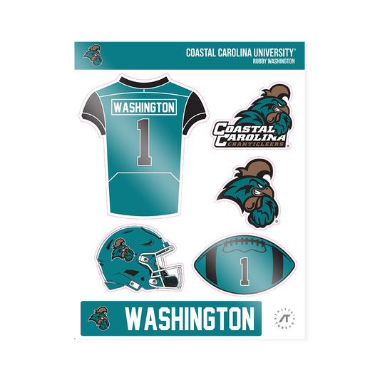 Coastal Carolina - NCAA Football : Robby Washington - Sticker Sheet-0