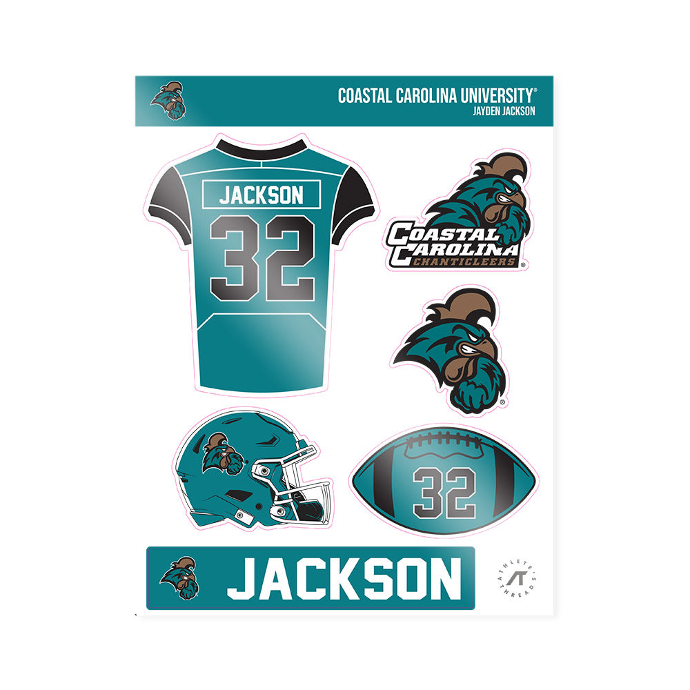 Coastal Carolina - NCAA Football : Jayden Jackson - Sticker Sheet-0