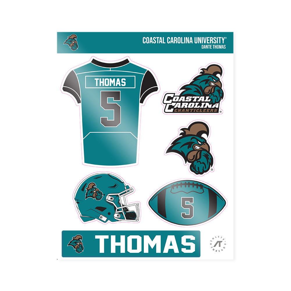 Coastal Carolina - NCAA Football : Dante Thomas - Sticker Sheet-0